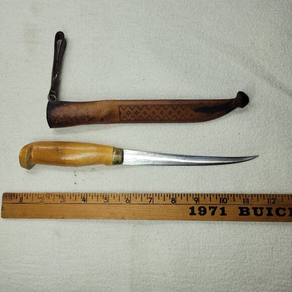 Vintage J Marttiini Knife Antler Sheath Knives Hunting Hunter Filet Outdoors - Picture 4 of 13